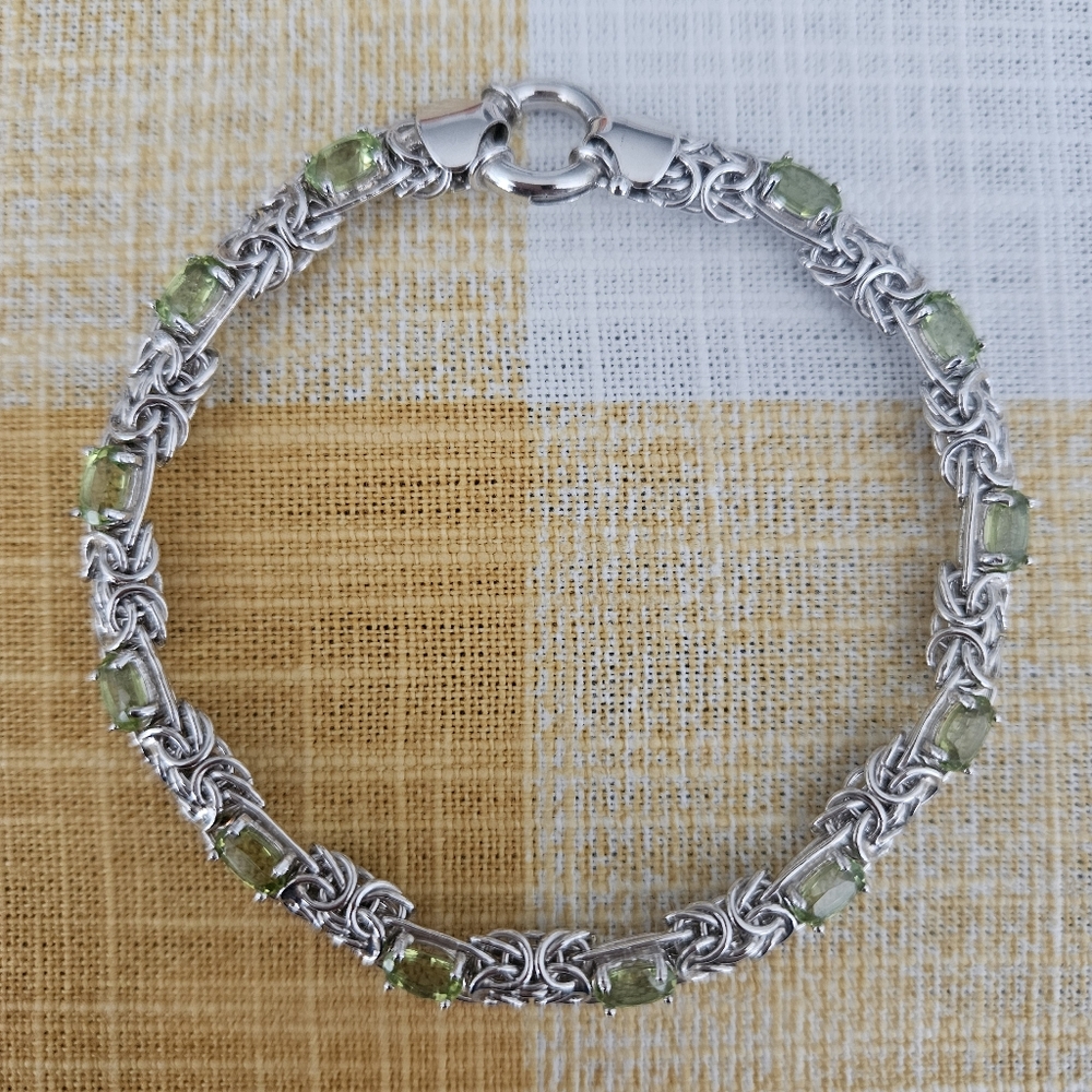Ross-Simons Peridot Sterling Silver Tennis Bracelet - Picture 2 of 7